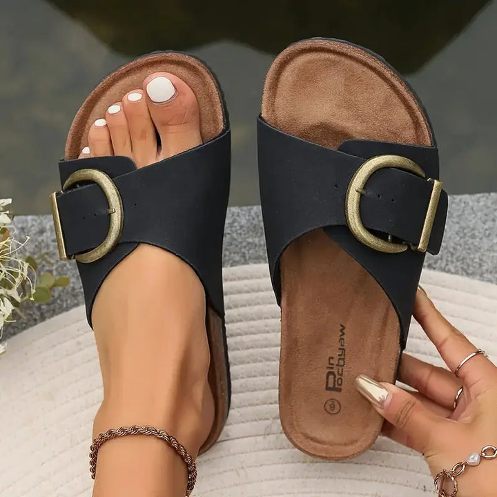 Naomi | Stylish Buckled Slide Sandals