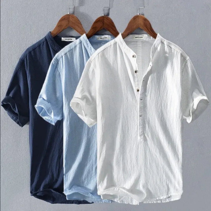 David | Stylish Henley Button-Up Shirt