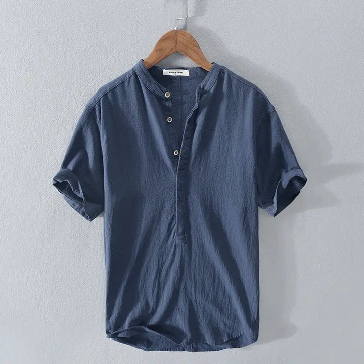 David | Stylish Henley Button-Up Shirt