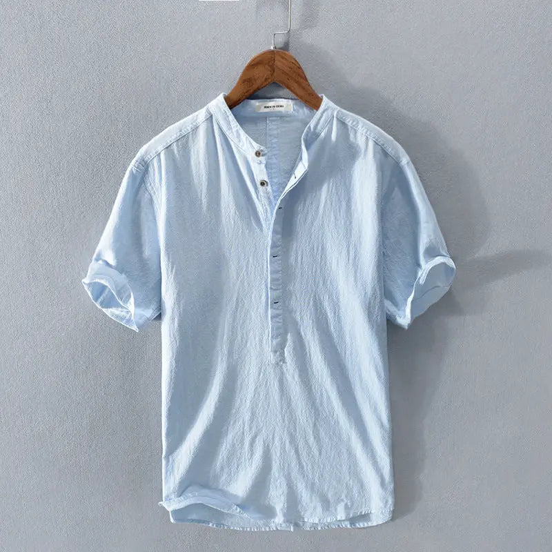 David | Stylish Henley Button-Up Shirt