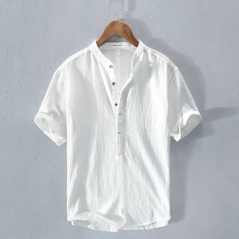 David | Stylish Henley Button-Up Shirt