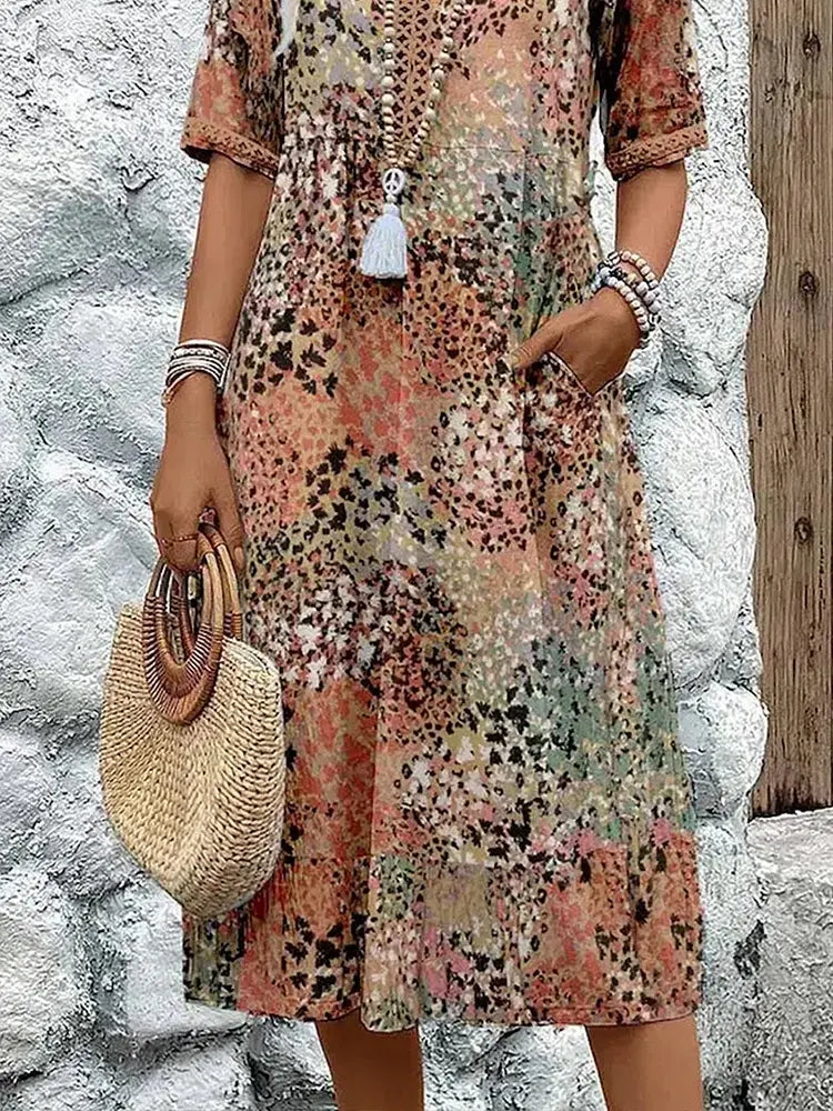 Harper | Elegant Floral Midi Dress