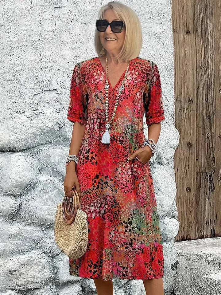 Harper | Elegant Floral Midi Dress