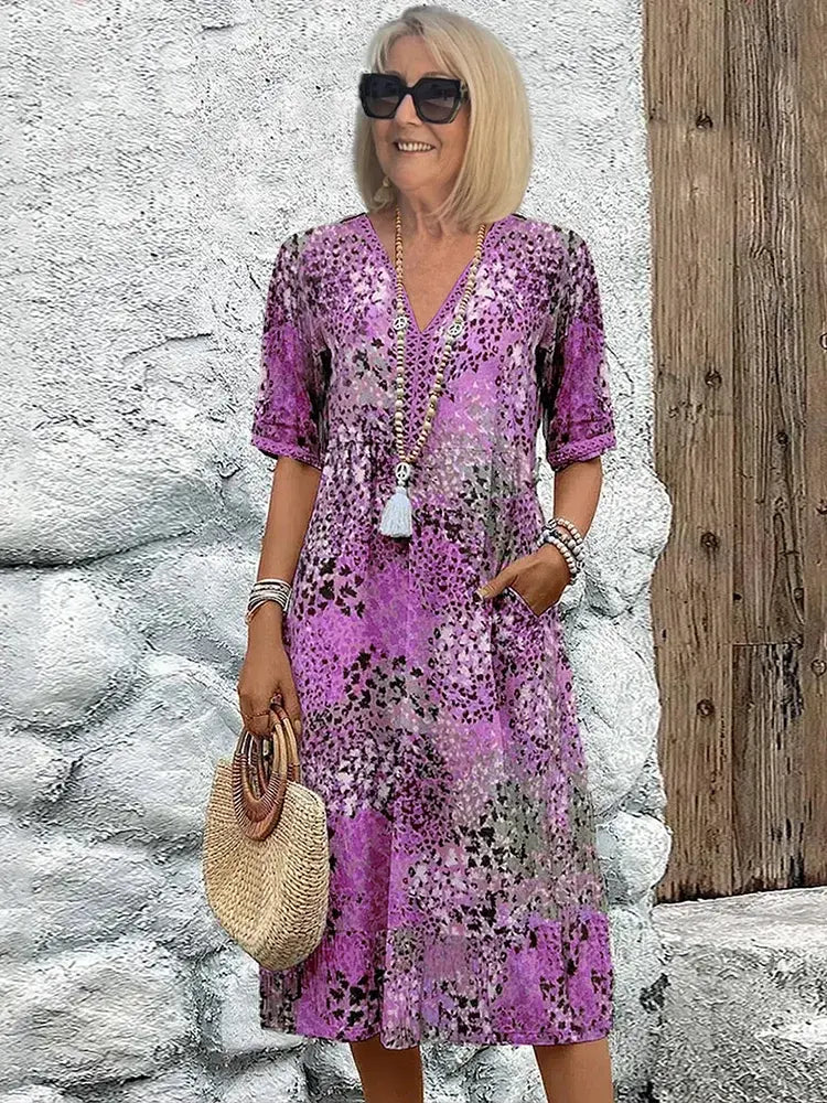 Harper | Elegant Floral Midi Dress