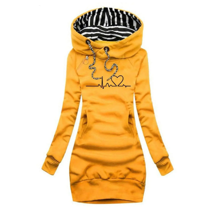 Eugene - Hooded dress with heartbeat print - Elle Toronto