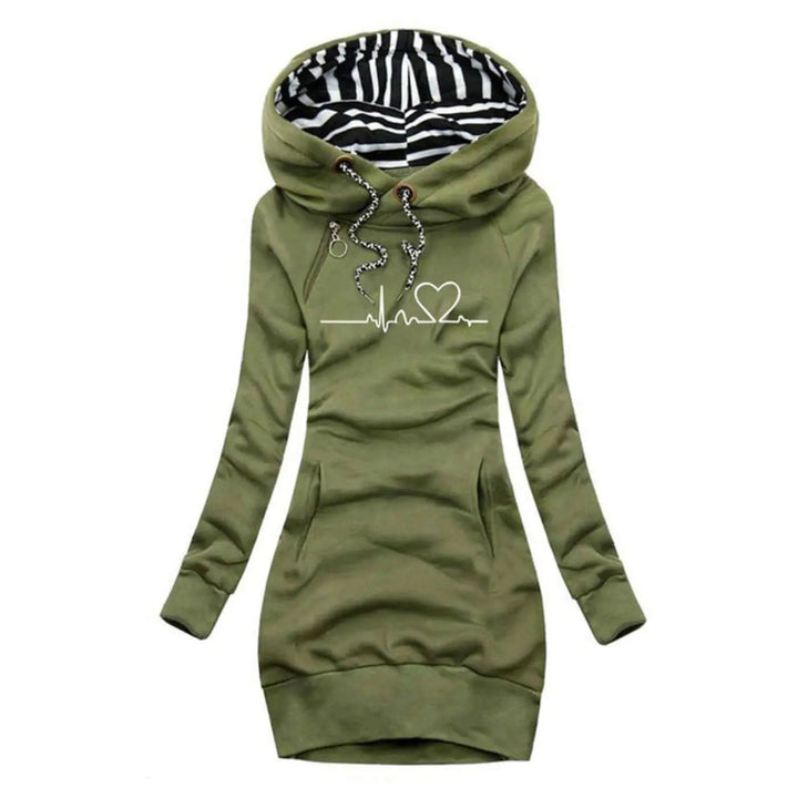 Eugene - Hooded dress with heartbeat print - Elle Toronto