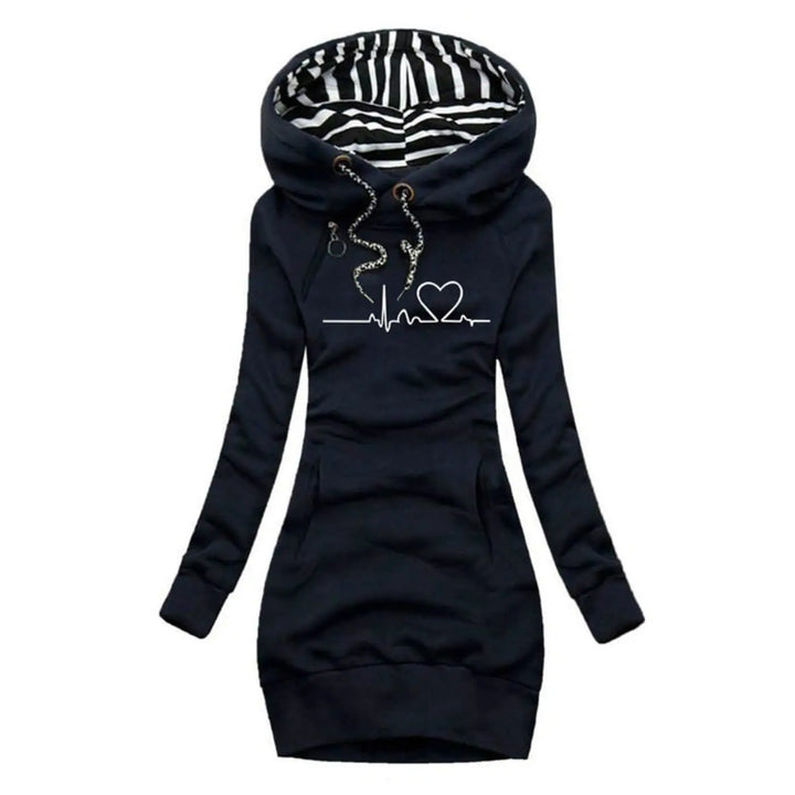 Eugene - Hooded dress with heartbeat print - Elle Toronto