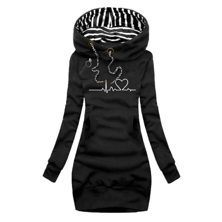 Eugene - Hooded dress with heartbeat print - Elle Toronto