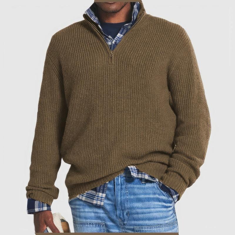 Jean - Men's Zipped Knitted Sweater - Elle Toronto