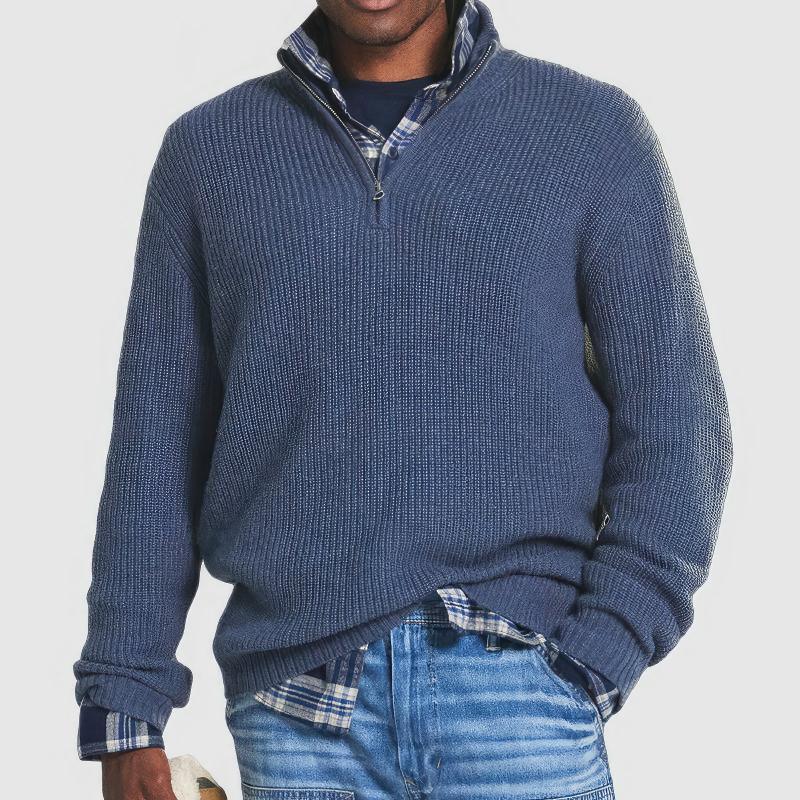 Jean - Men's Zipped Knitted Sweater - Elle Toronto