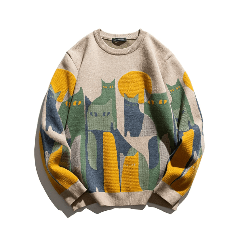 Jesse - Moonlit Cat Crew Sweater - Elle Toronto